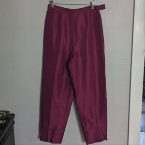 Vintage Magenta Silk Cigarette Pants